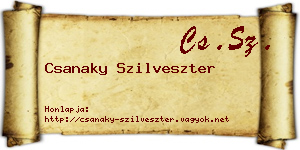 Csanaky Szilveszter névjegykártya