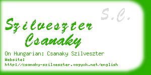 szilveszter csanaky business card